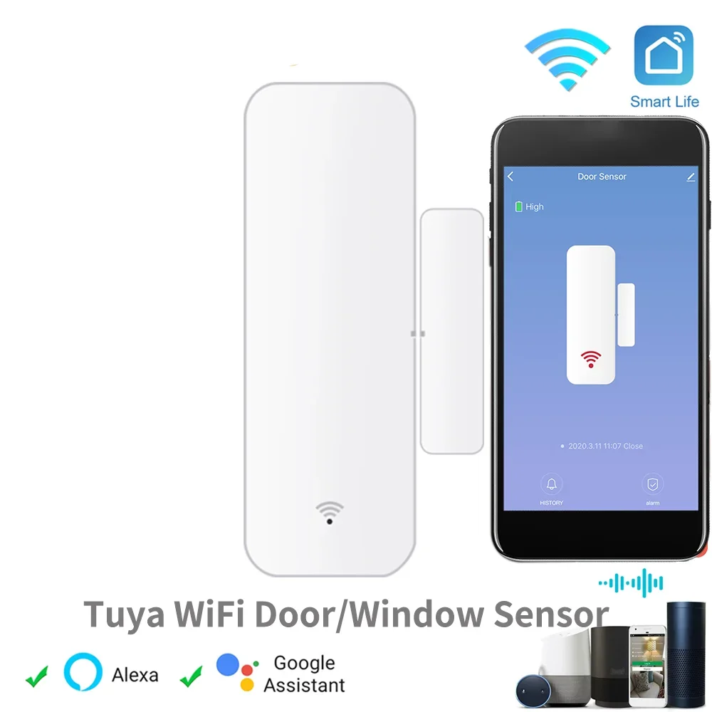 Zigbee WiFi Door Sensor Window Contact Open Close Tuya APP Remote Control Compatible With Alexa Google Assistant