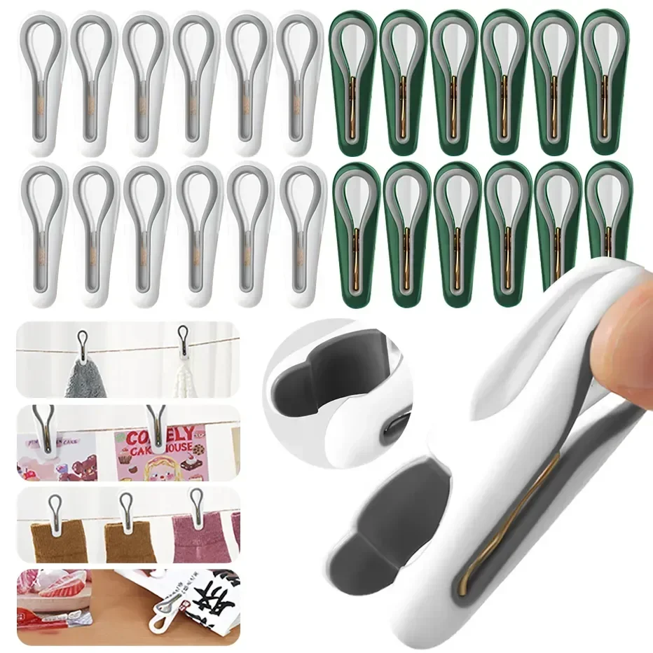 

Photo Food Clothes Bag Multipurpose Hanger 12pcs Socks Towels Clips Clips Drying for Perfect Peg Crafts Chip Clothes Sealer Line