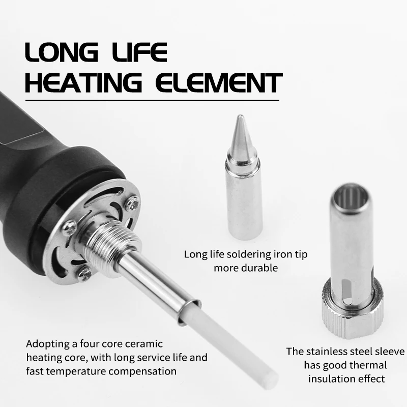Kit saldatore digitale da 100W 80W con interruttore ON/OFF riscaldatore per saldatura LCD a temperatura regolabile Kit di saldatura elettronica