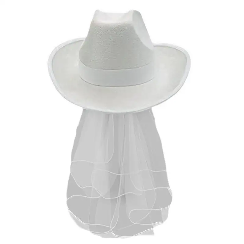 652F Western Cowgirl Hat Cowboy Hat Top Hat with Long Yarn+Drawstring for Girls