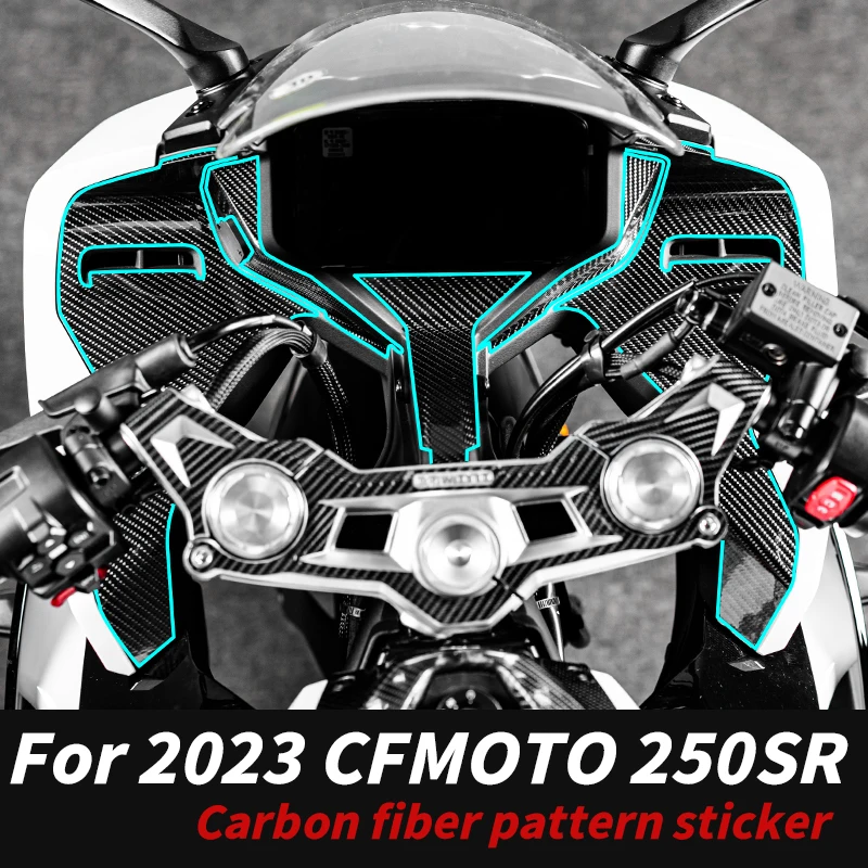 For 2023 CFMOTO 250SR Race Version Carbon Fiber Sticker Film 3M Adhesive -Resistant Waterproof Motorcycle Kits