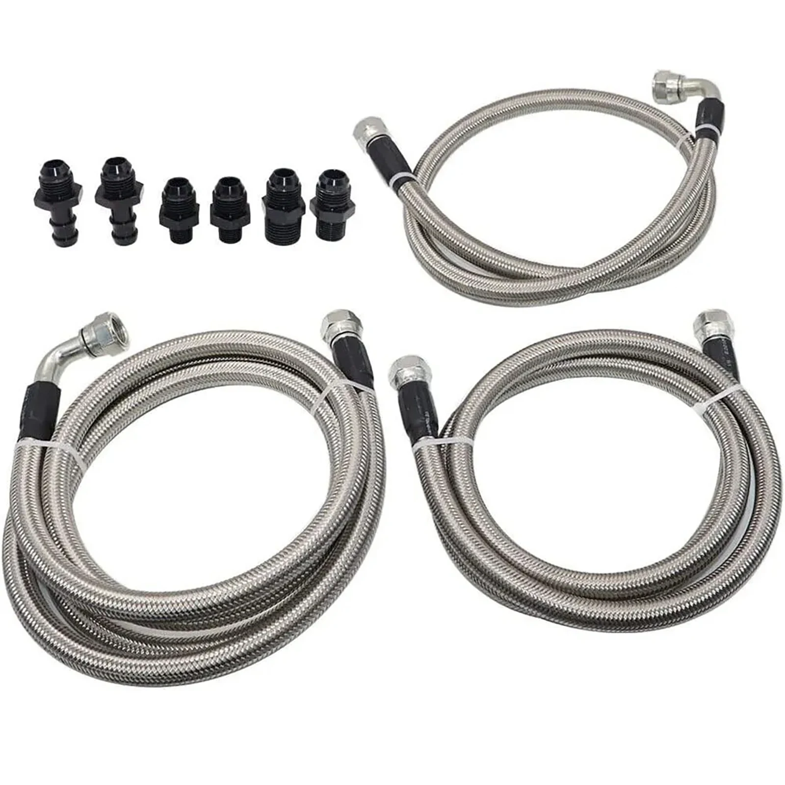 SS Braided Transmission Line Kit for Dodge Ram 2500 3500 5.9L 47RE 1996-2002 with 6AN Fittings Auto Accessories Replacement