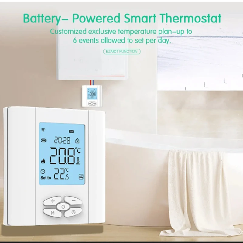 Zigbee Battery-Powered Thermostat For Water Gas Boiler Smart Tuya Wireless Temperature Controller For Alexa