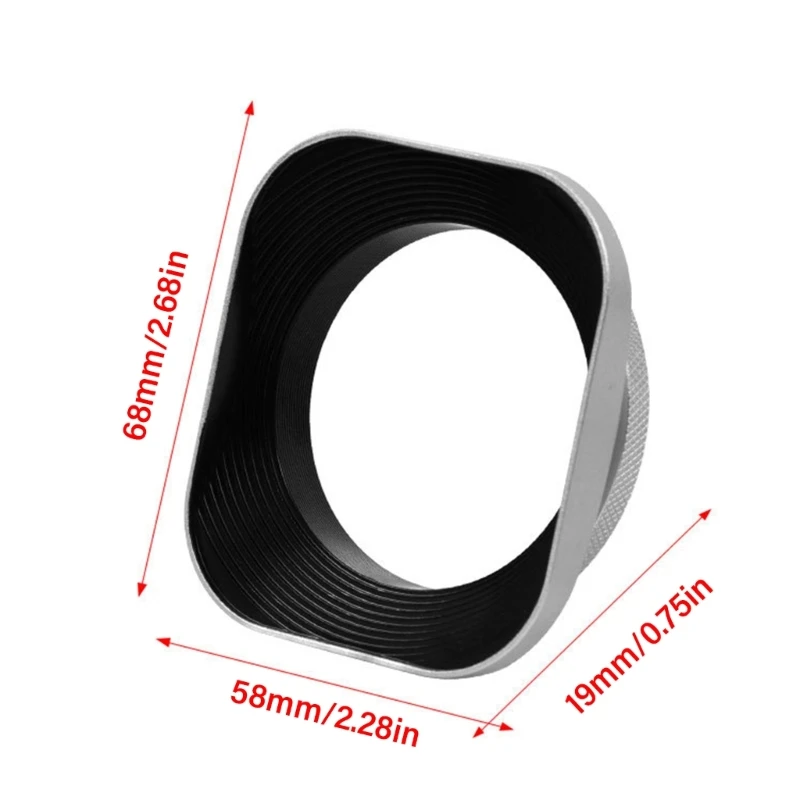 Square Camera Lens Hood Adapter Set Improved Photography Contrast Fits Standard Mirrorless Lenses 37/39/40.5/46/43/49mm