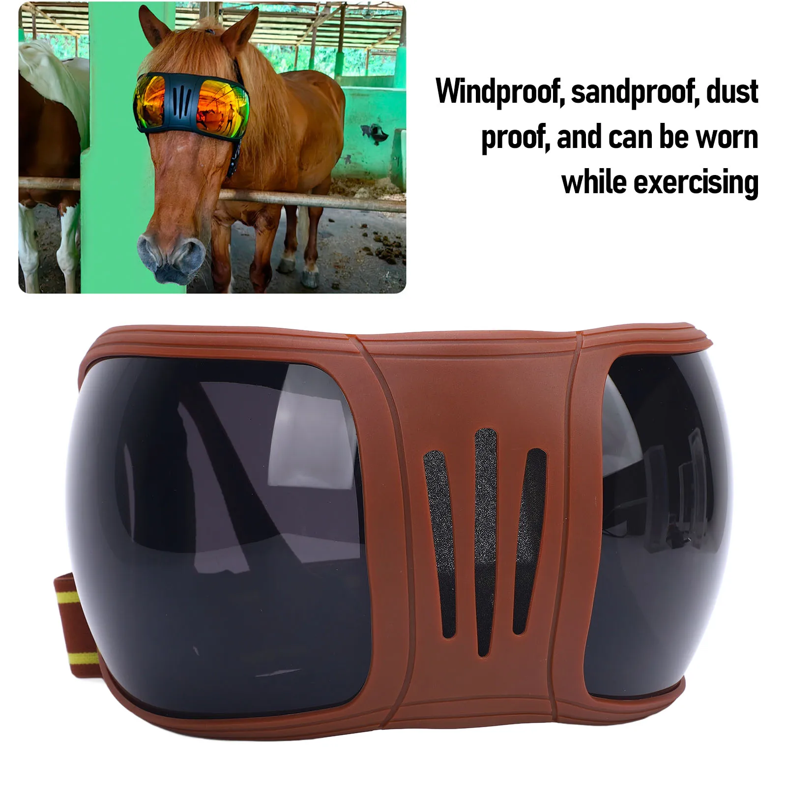 Sports Horse Glasses Multi Layers Sponge Adjustable Straps Stylish Windproof Horse Goggles for Riding Windproof Horse Goggles