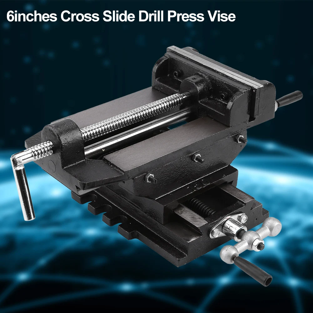 

6inches Cross Slide Drill Press Vise Metal Milling Vice Holder Clamping Bench Mount