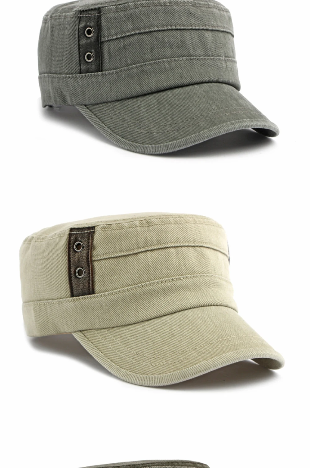 HT5083 Hochwertige Baseballkappe für Herren und Damen, neu, für alle Jahreszeiten, 100 % Baumwolle, Baseballmütze für Herren und Damen, verstellbare Militärkappe mit flachem Oberteil – Detail 6