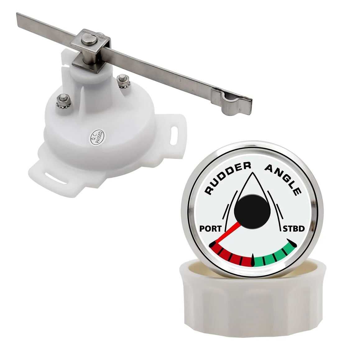 9~32V Waterproof 52mm Marine Boat Rudder Angle Indicator Gauge Meter 0-190 ohms With Mating Sensor PORT-STBD IP67 New