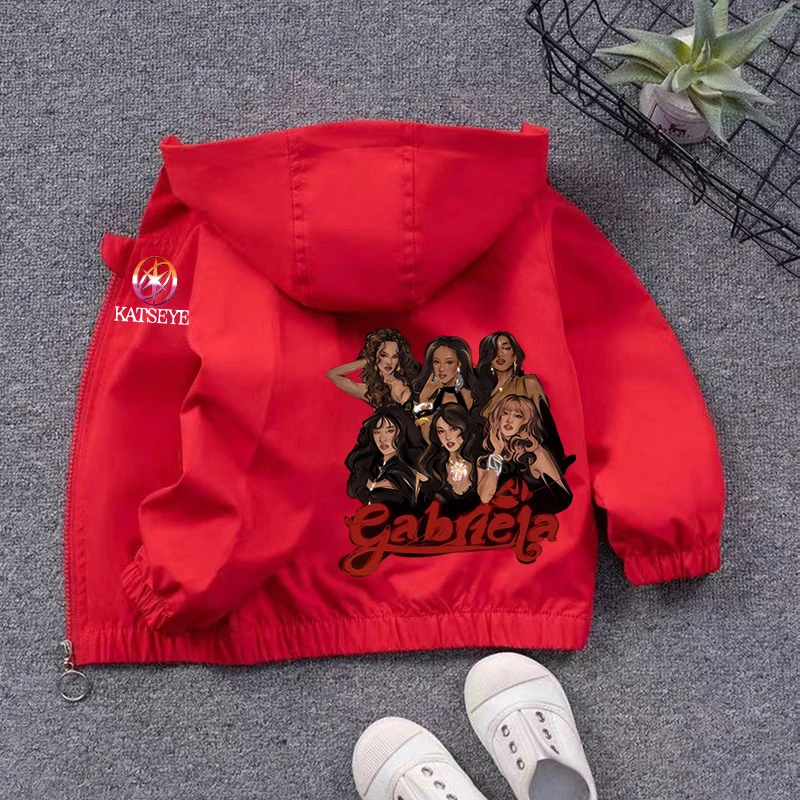 Fashion K POP K-KATSEYE Children's Waterproof Jacket Sweet Outdoor Windbreaker for Girls Trendy Cool Kid Sweatshirt Clothing Top