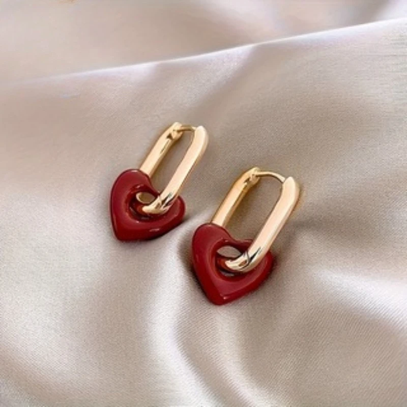 Elegant Heart Shaped Earrings for Women High Quality Fashion Jewelry Comfortable Daily Party Wear Stylish Gift
