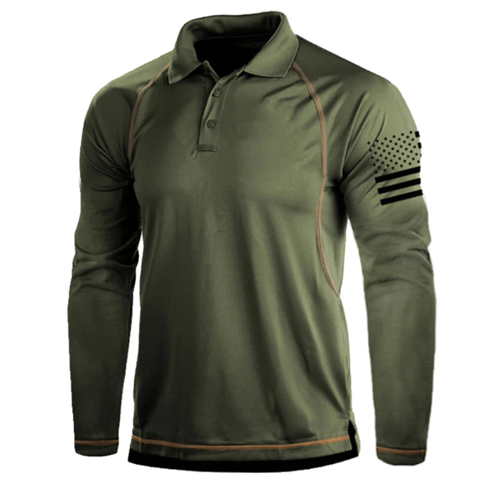 Collared Button Collar Casual Long Sleeve Mens Muscle Shirt Slim Fit Sports Workwear Business Top Army Green Regular Comfy