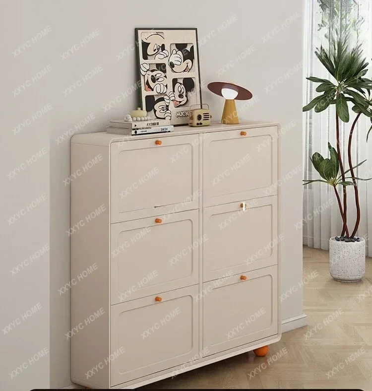 Shoe Cabinet Storage Integrated Wall-Mounted Ultra-Narrow Entryway Thin Cabinet Home Custom Painted Llx
