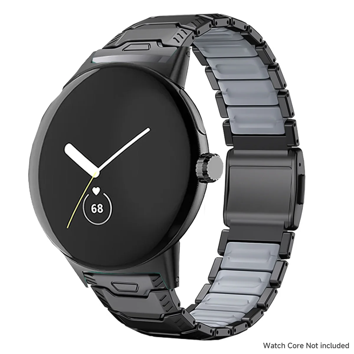 Titanium + Silikon-Armband für Google Pixel Watch 5 4 3 45mm Luxuriöses Magnetisches Doppelschicht-Band für Pixel Watch 5 45mm Herren-Armband – Detail 11