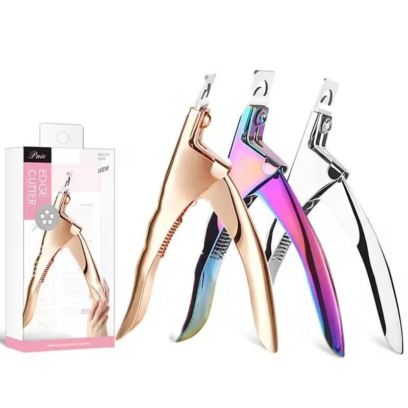 Nail Cuticle Nipper Scissors Stainless Steel Rainbow Tweezer Clipper Dead Skin Remover Scissor Plier Pusher Tool