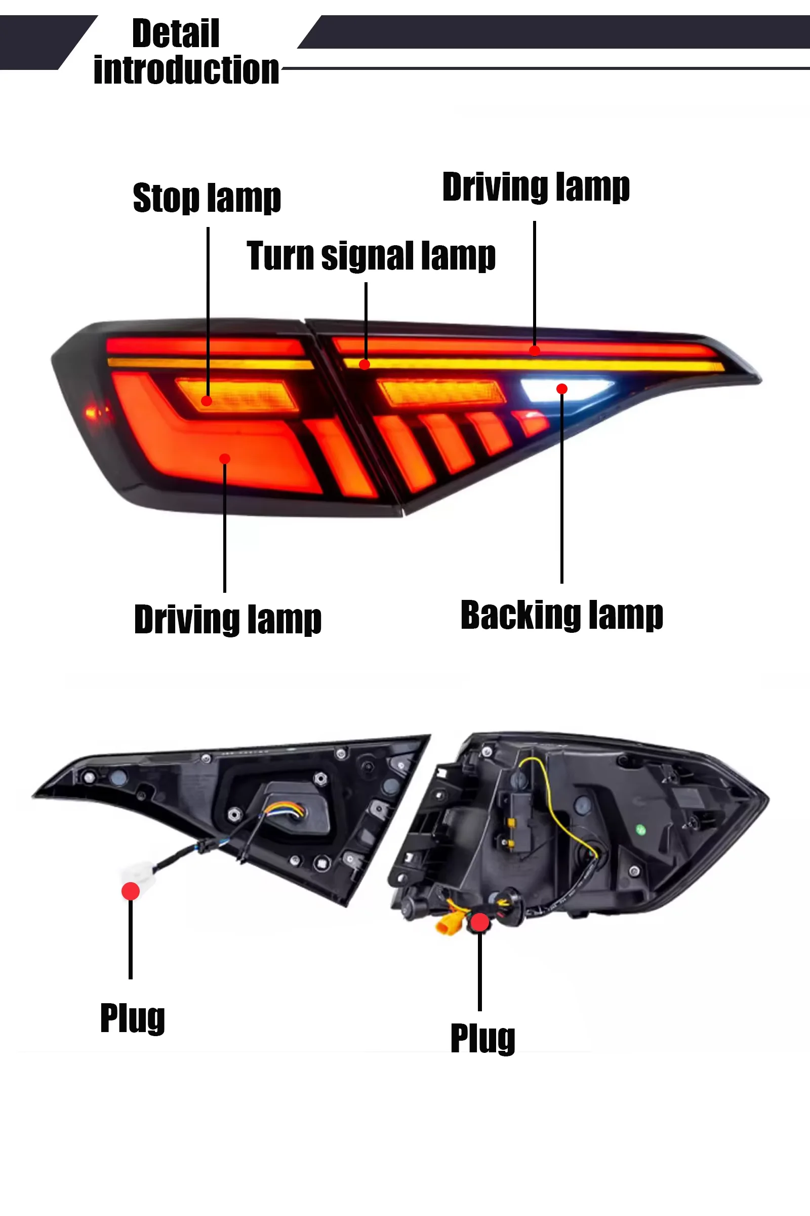Für Civic 11. 4-türige LED-Rückleuchte 20214-2024 Jahr für Honda
