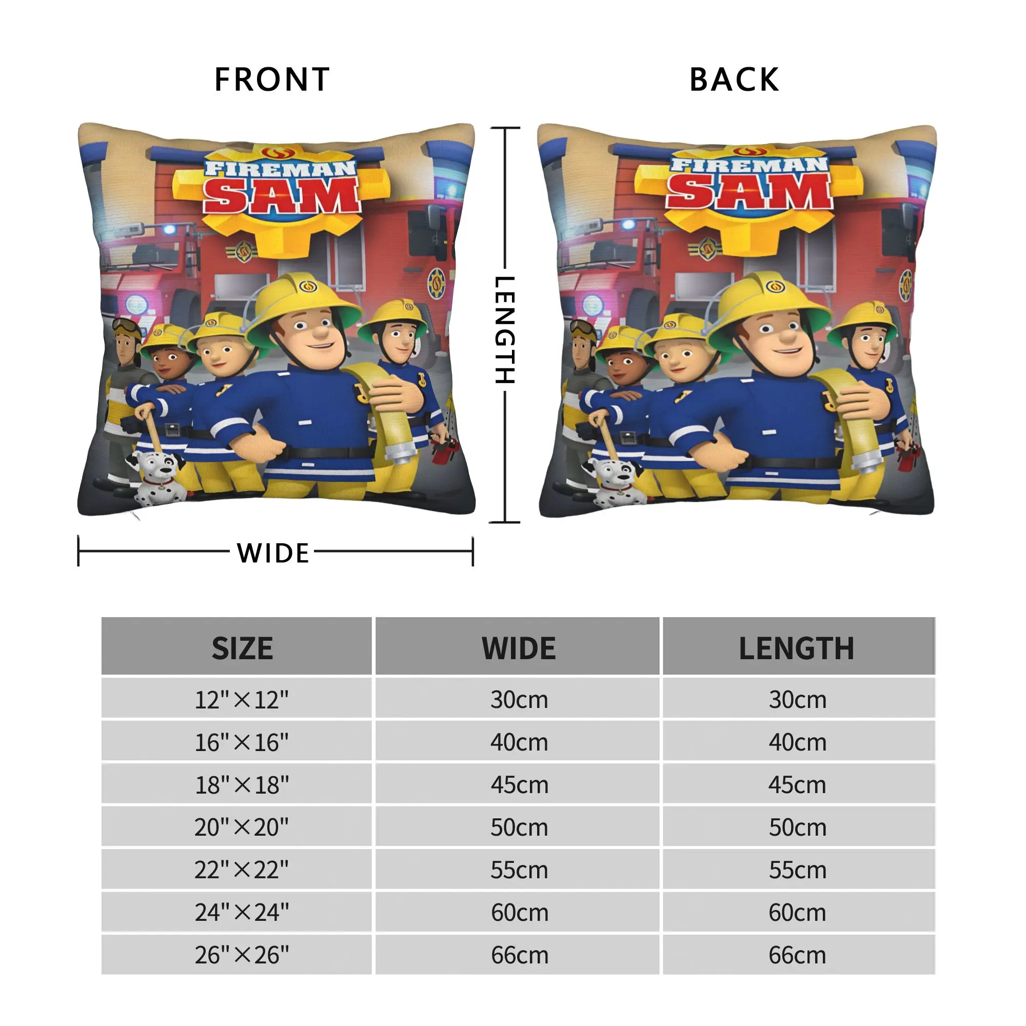 Fireman Sam Firefighter Pillow Cover  Soft Cushion Cover Novelty Pillow Case For Office Car Home Decor