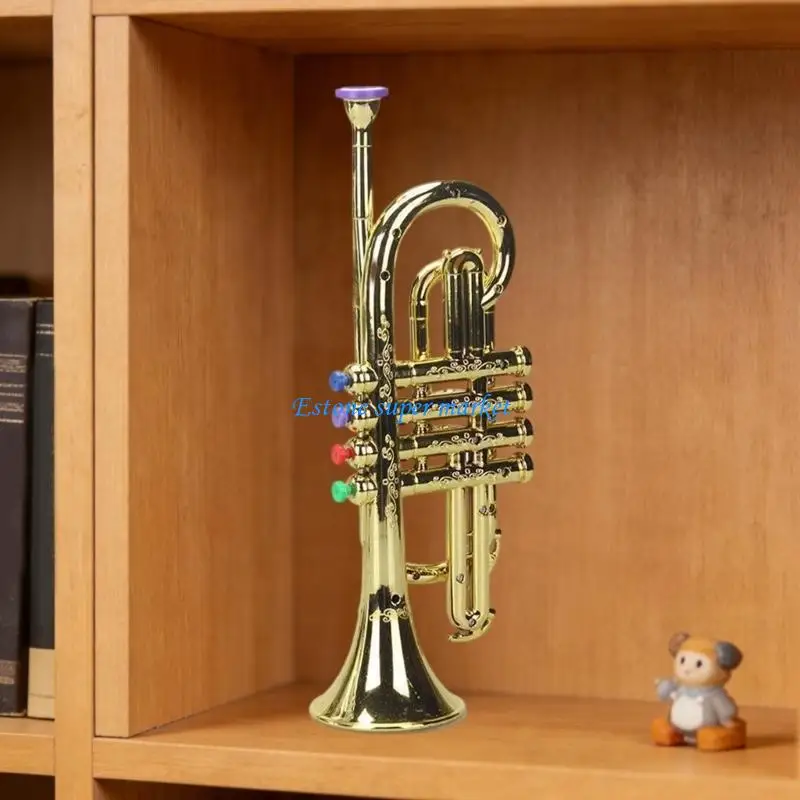 090B Simulation Trumpet Music Instrument Musical Learning Toy for Toddler Education