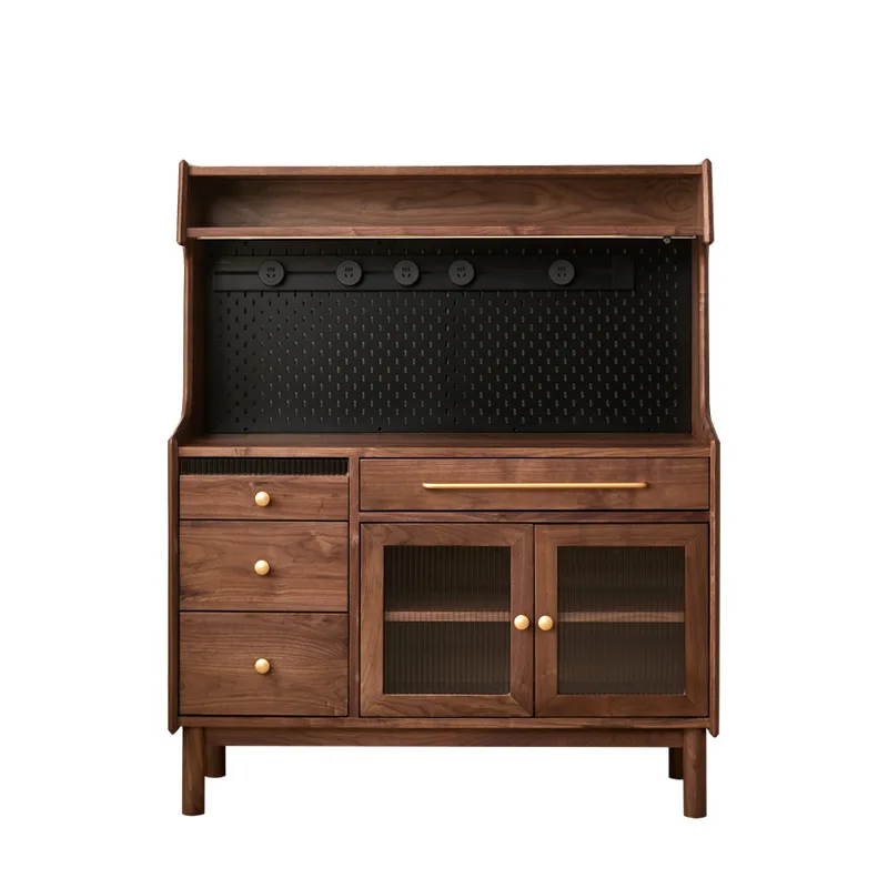black walnut dining side cabinet against the wall coffee cabinet modern simple side cabinet solid wood cabinets locker