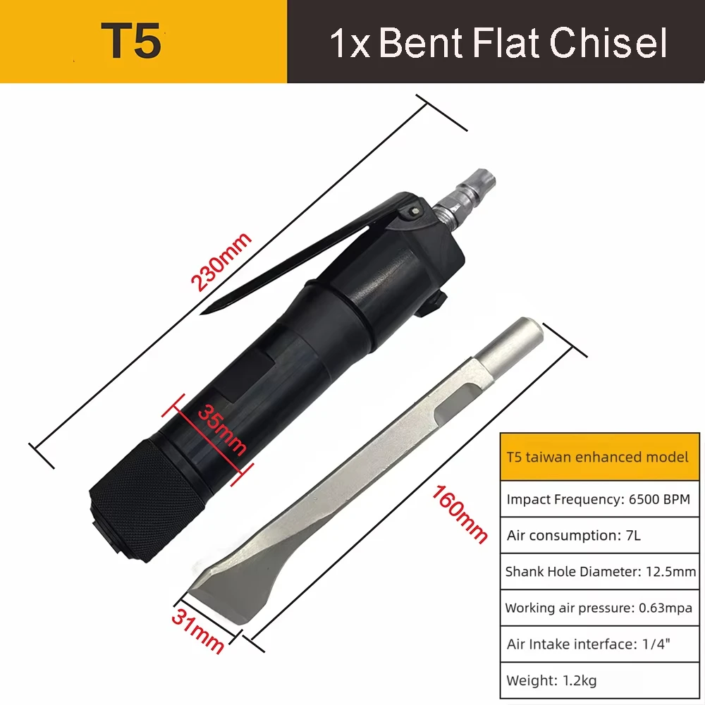 2026 Straight Pneumatic Shovel T5 Air Hammer Industrial Powerful Handle Straight Type Air Chisel Pneumatic Hammer Shovel Tool
