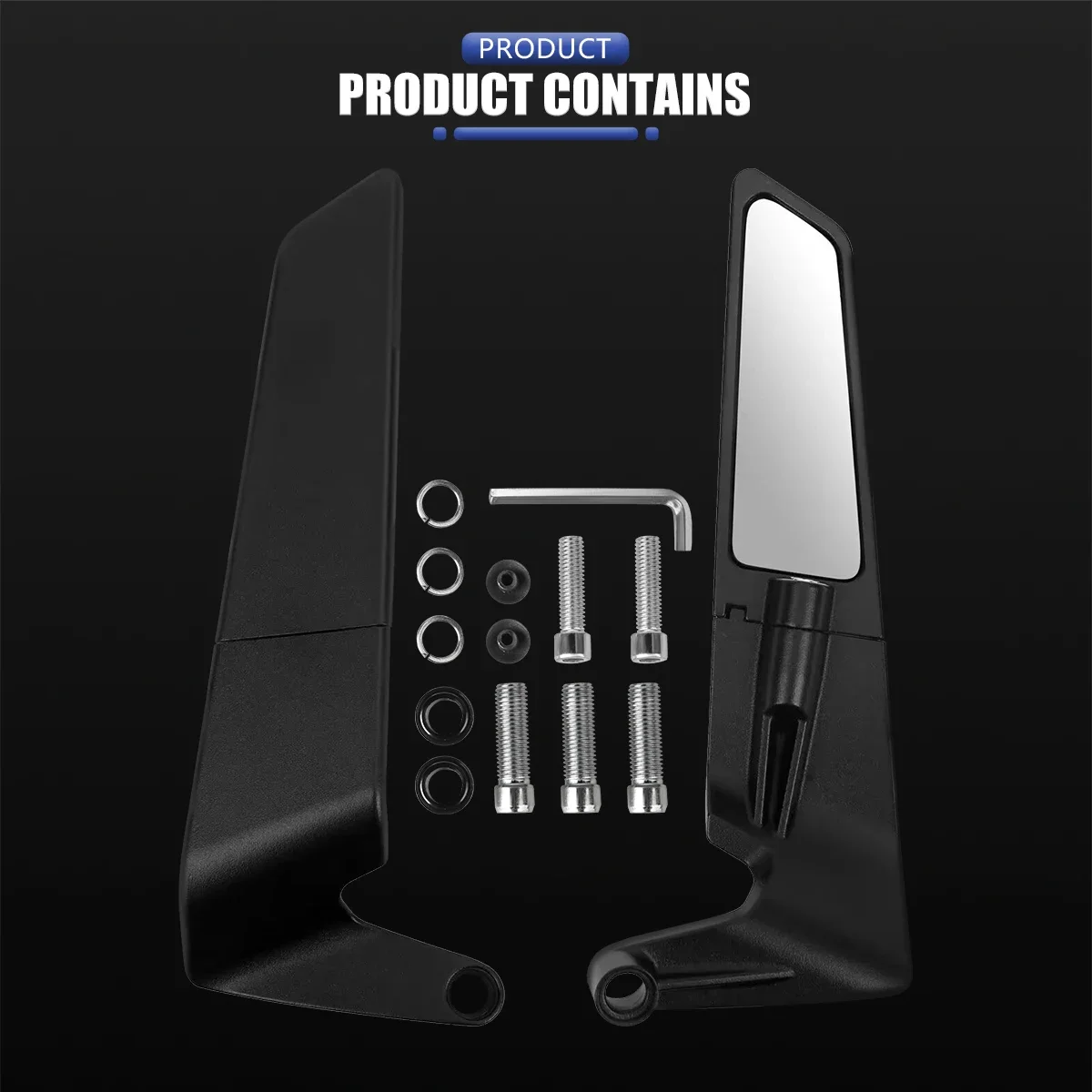 Para yamaha mt 07 mt07 mt 09 mt09 sp mt 10 mt10 sp espelhos da motocicleta stealth winglets espelho kits para girar espelhos ajustáveis