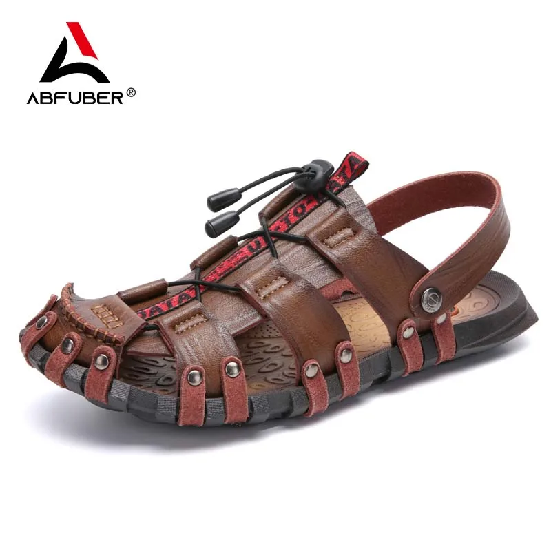 Fashion Sandals Men Slippers Summer Breathable Shoes For Men Beach Sandals Microfiber Leather Sandalias Outdoor Camouflage Shoes