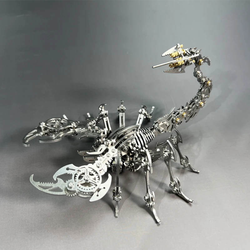 Puzzle en métal Scorpions 3D pour adultes, kit de modèle d'insecte mécanique Steampunk, ville flottante, artisanat de guerre en acier, jouet à assembler fait à la main