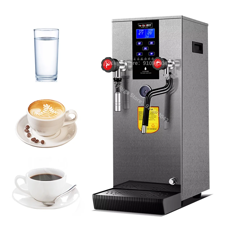 Commercial Intelligent LCD Touch Screen 12L Water Boiler With Steam Water Heater Milk Foam Machine Bubble Tea Equipment