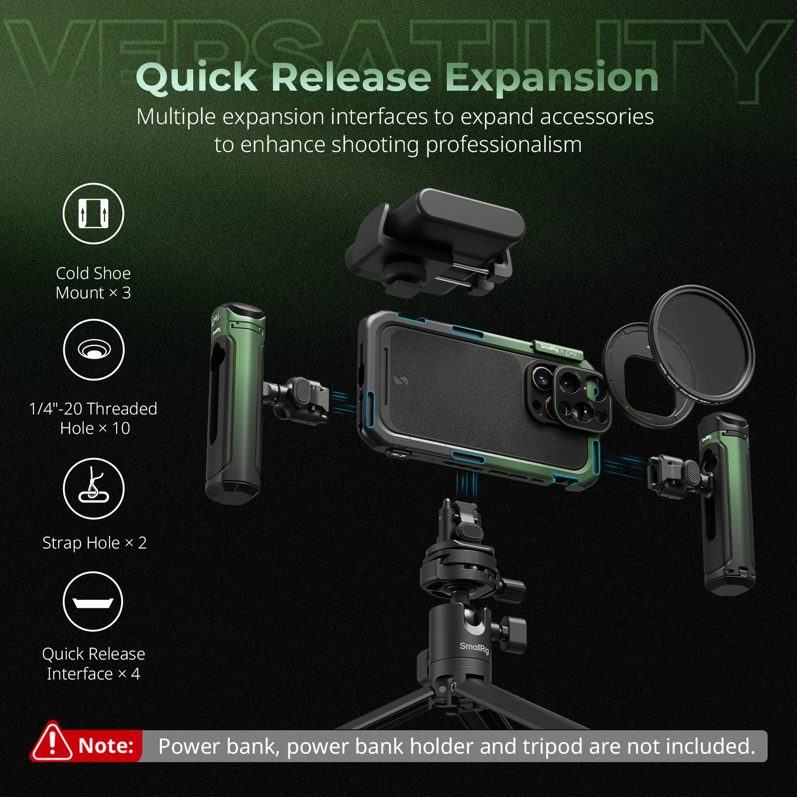 مجموعة فيديو متنقلة SmallRig x Brandon Li لهاتف iPhone 16 Pro Max / إصدار iPhone 16 Pro Co-Design مع مقبض تحكم لاسلكي