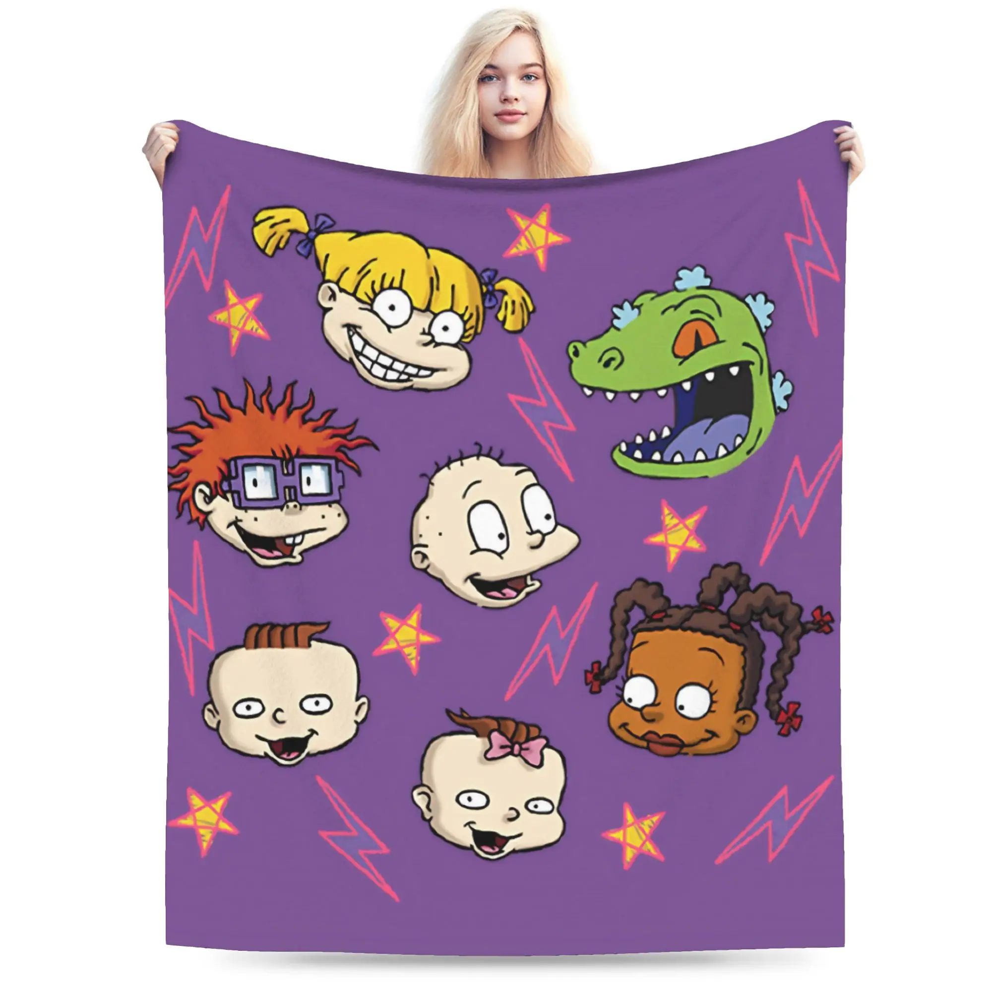 Cartoon R-Rugrats Blanket Super Soft Warm  Throw Blankets for Sofa 50x60 Inch Multi-size Bedding Throws