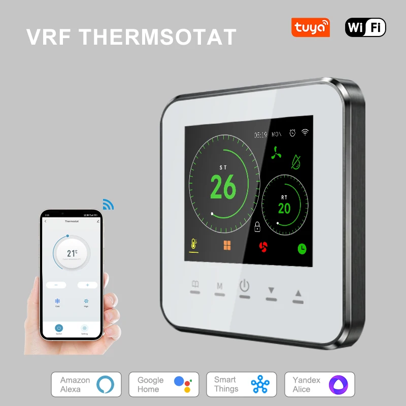 Termostato inteligente Tuya Wifi VRF para aire acondicionado compatible con Google Home, Alexa, DuerOS, Daikin y Hitachi