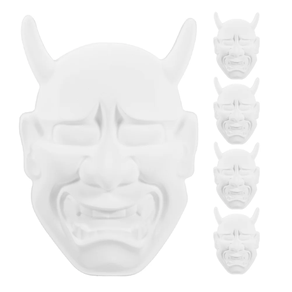 Japanese Hannya Mask to Decorate Halloween Costumes for Boys DIY Paintable Horns Individually Wrapped