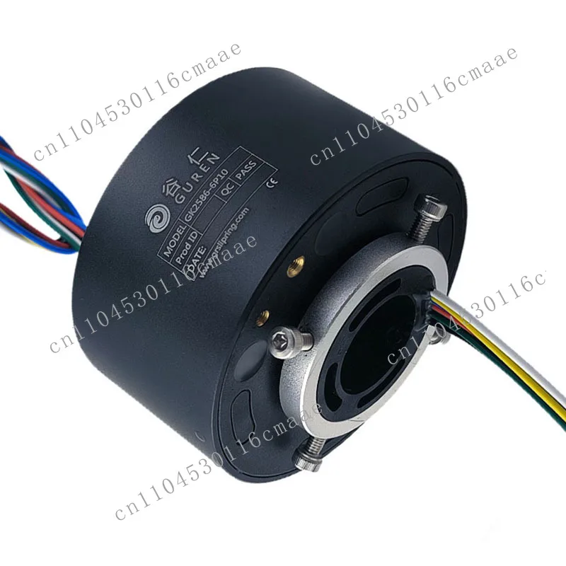 6-Channel Conductive Ring 360-degree Rotating Collector Ring, Through-hole Circuit Slip Ring 10A 440VAC/VDC 25.4mm