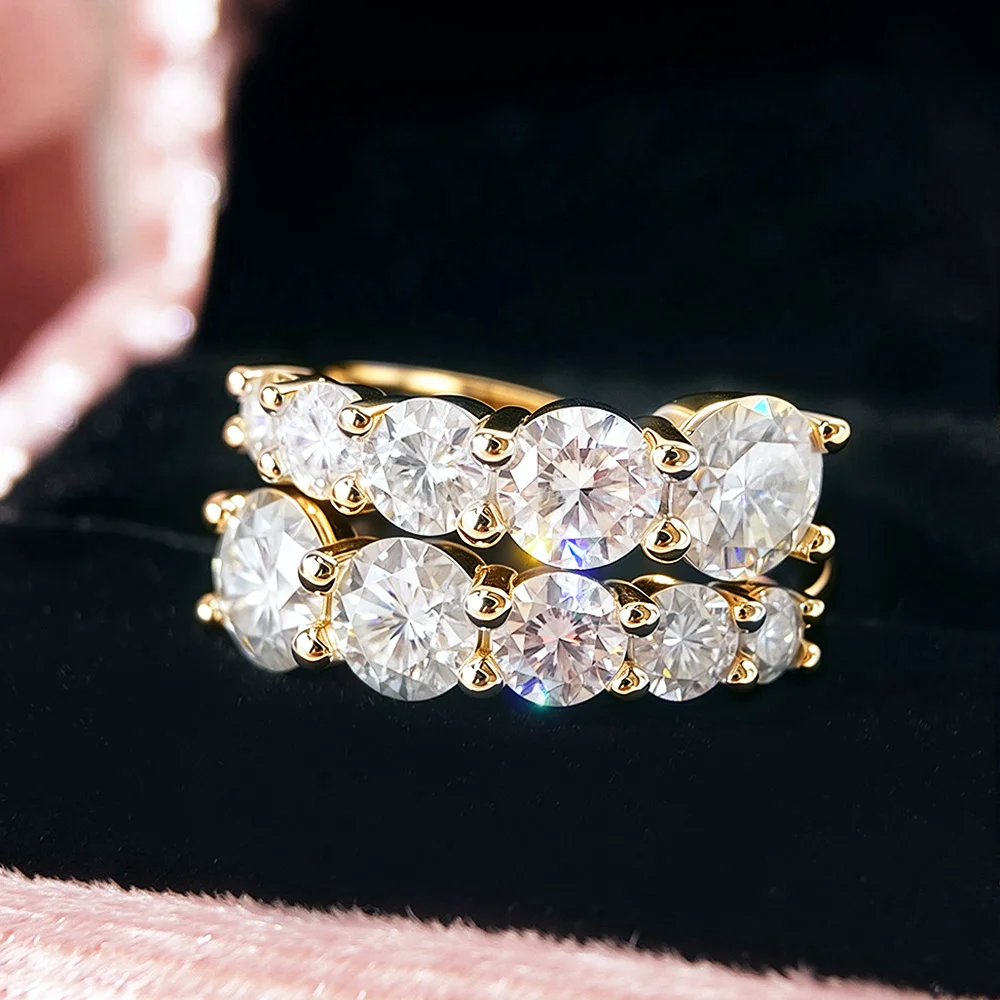 Obrázek 4: COSYA plný moissanite prsten pro ženy S925 stříbro 18K zlato 10uo klenot gradiant diamant nastavitelný otevřený svatební pás jemný šperků dar