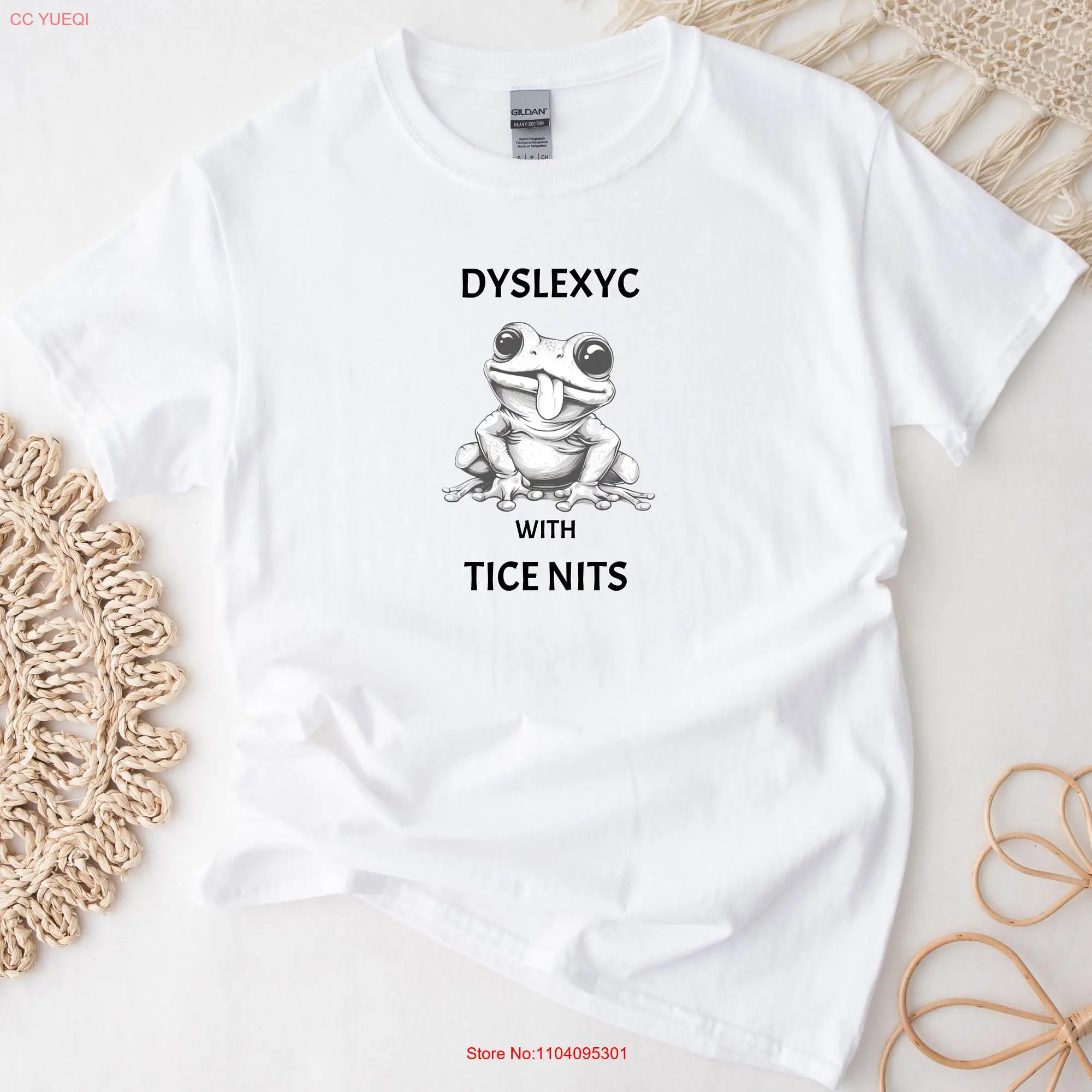 Dyslexic With Tice Nits T Shirt Vintage Adult Funny Shir RodenT Meme Animal s long or short sleeves