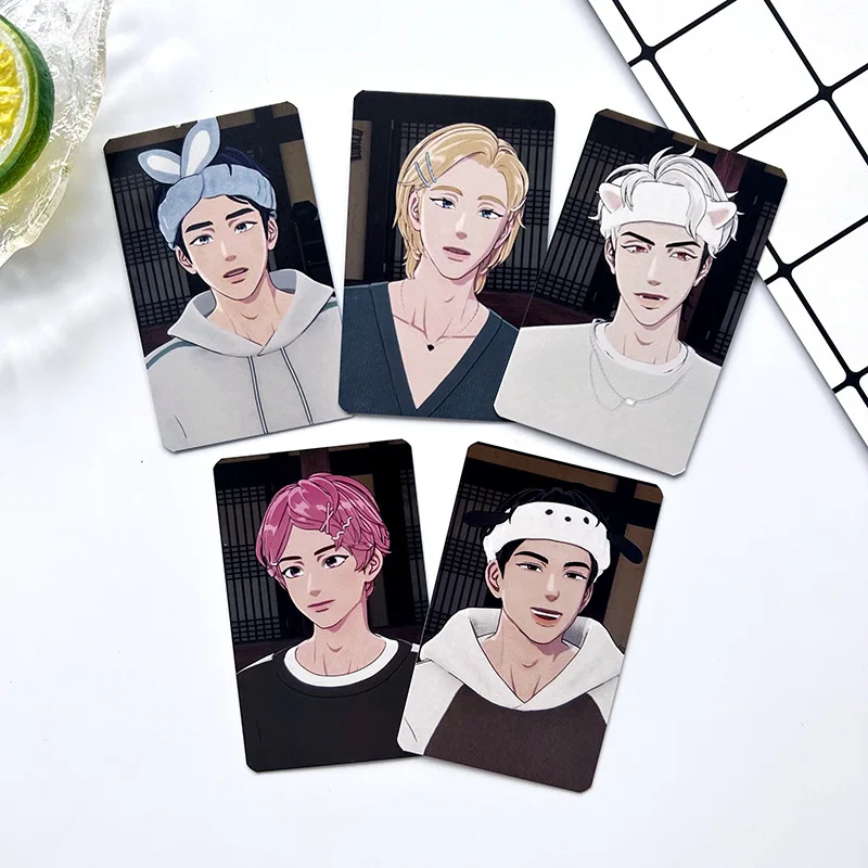 Personagens dos desenhos animados HD Photocard Cartão Postal, Fãs Presente Coleção, Meninos Grupo Segundo Álbum, Cartão Lomo, ASTERUM: 134-1, 5pcs por conjunto