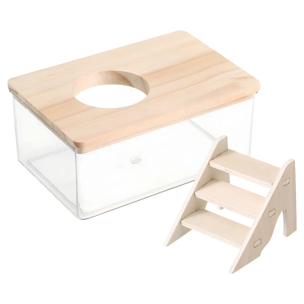 

Hamster Bathroom Sand Bath Container Ladder Tray Potty Bathtubs Cage Accessories Dust Bath Small Animal House Resting