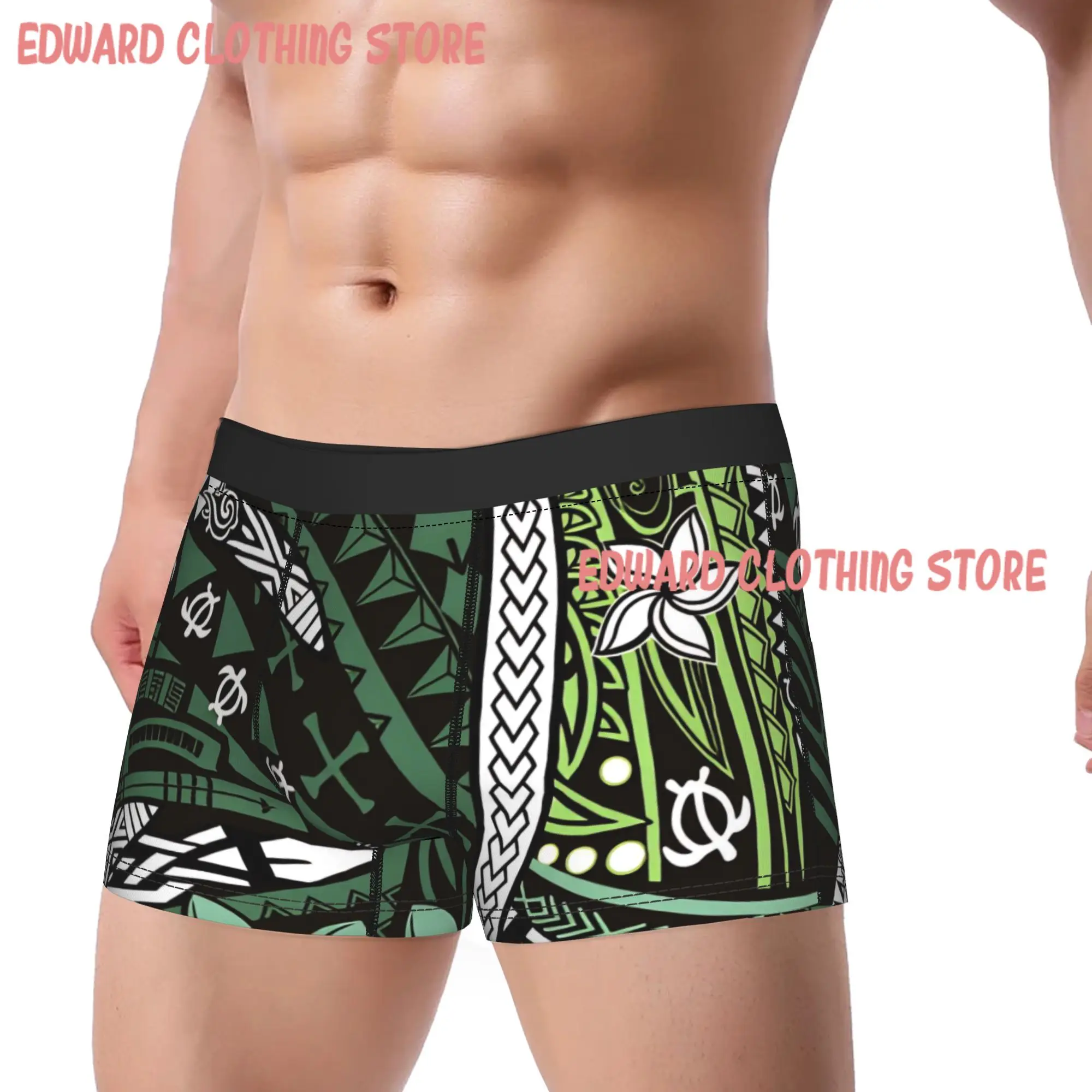 Polynesian Art Underwear  Sexy Soft Underpants Custom Shorts Briefs For Men Pouch Oversize Boxershorts