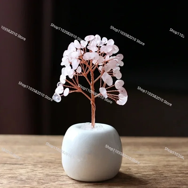 

Натуральный кристаллический порошок, аметист, желтый кристалл, Денежное дерево, Декоративное украшение-горшок для сокровищ