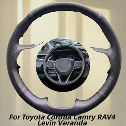 Hand-Sewn Genuine Leather Car Steering Wheel Cover For Toyota Corolla Camry RAV4 Levin Veranda Car Interior Accessories