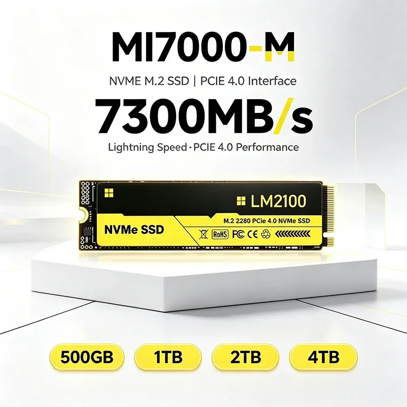 New Embedded Solid State Drive LM2100 M.2 NVMe PCIe Gen4 SSD 500GB 1TB 2TB 4TB for Game Office Notebook PC Daily Data Backup Sto