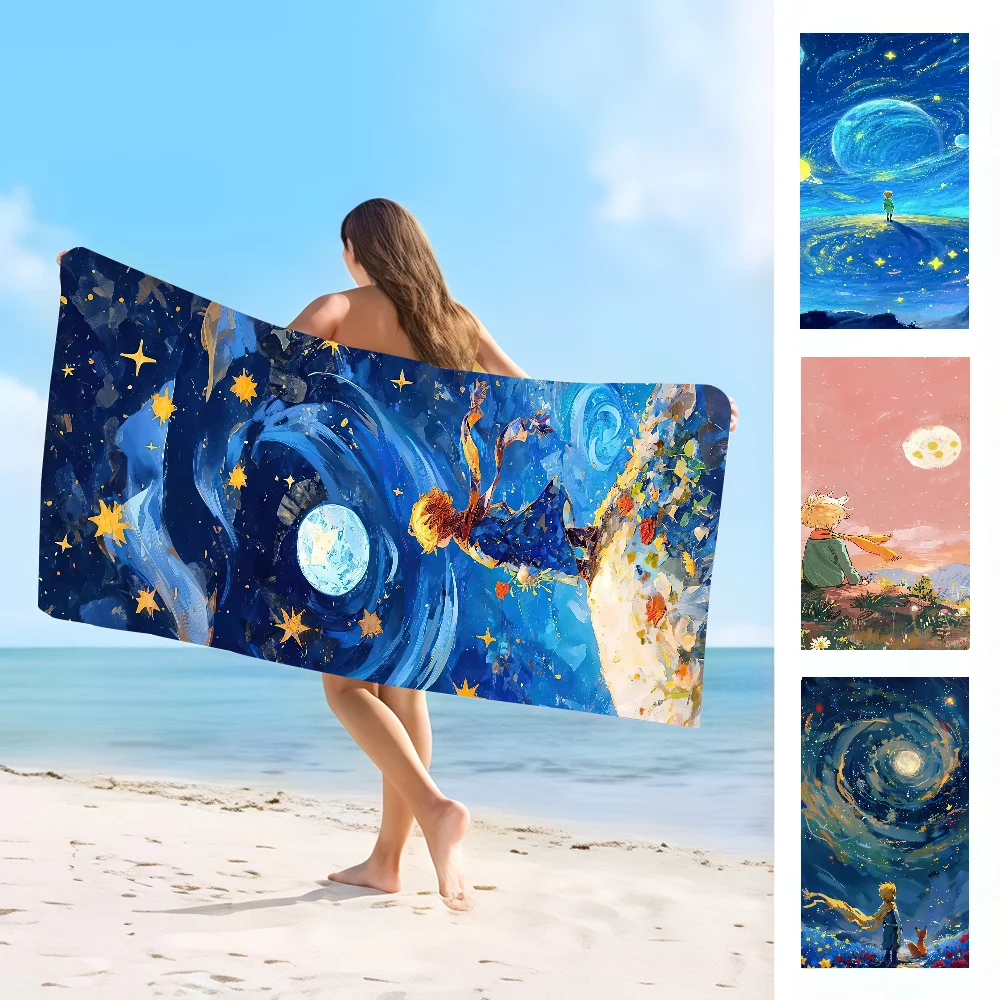 

Полотенце Cartoon The Little Prince. Впитывающее пляжное полотенце из микрофибры, быстросохнущее, для плавания, кемпинга, йоги и пляжа на открытом воздухе.