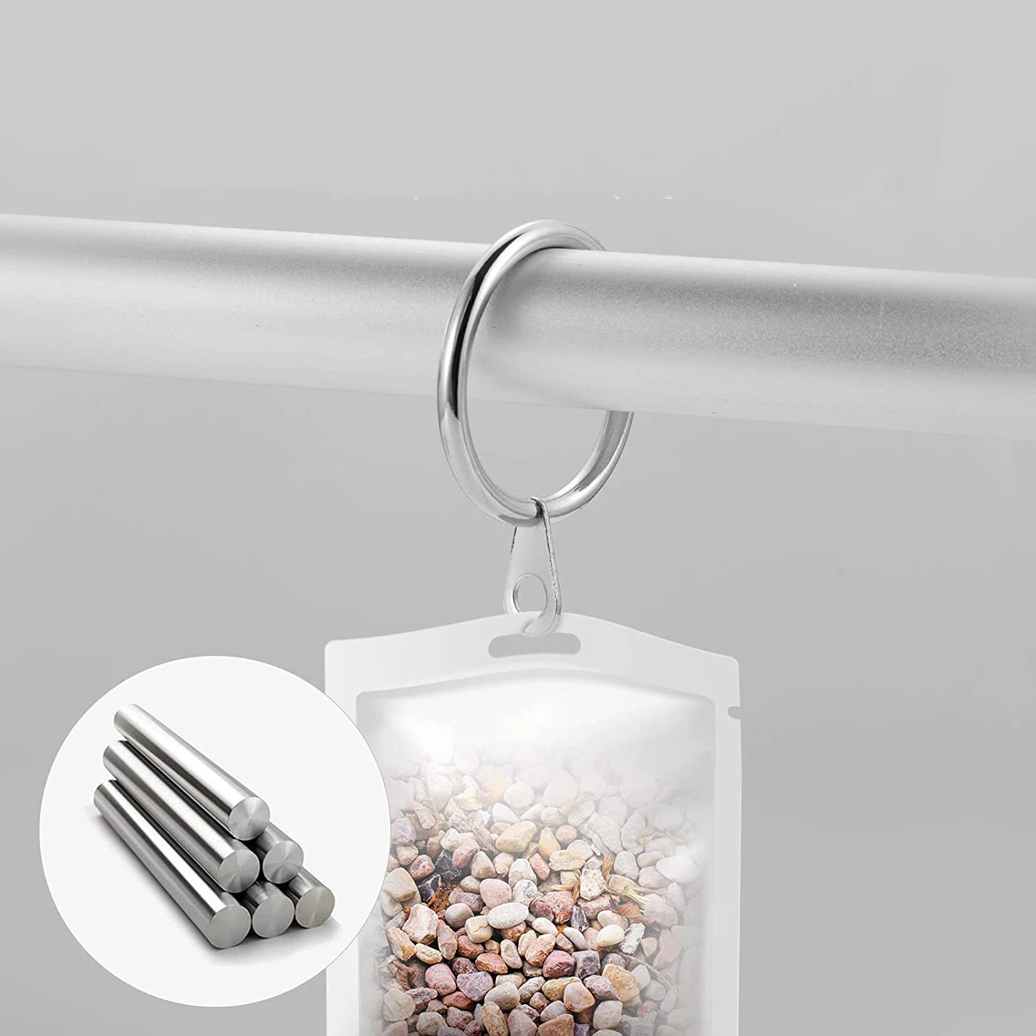 24 упаковки металлических кольца для штор, люверсы внутреннего диаметра 30 мм для карнизов, стержней и драпировок, серебристый SQ