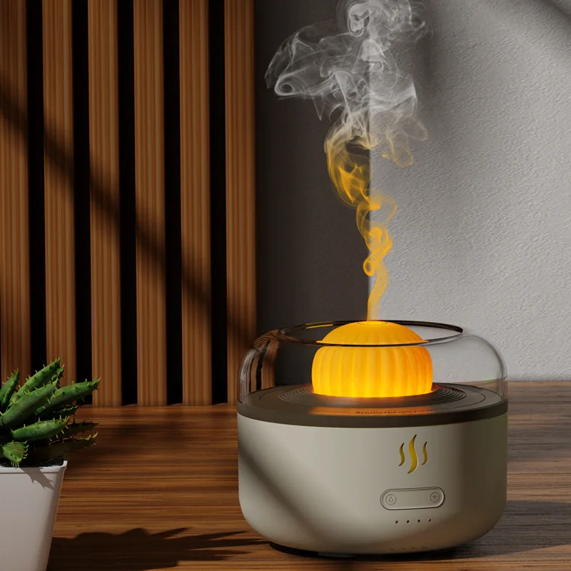 2024Small Coffee Power New Plant Aroma Diffuser Cactus Ambience Light Flame Horse Running Lamp Aromatherapy Humidifier Spray