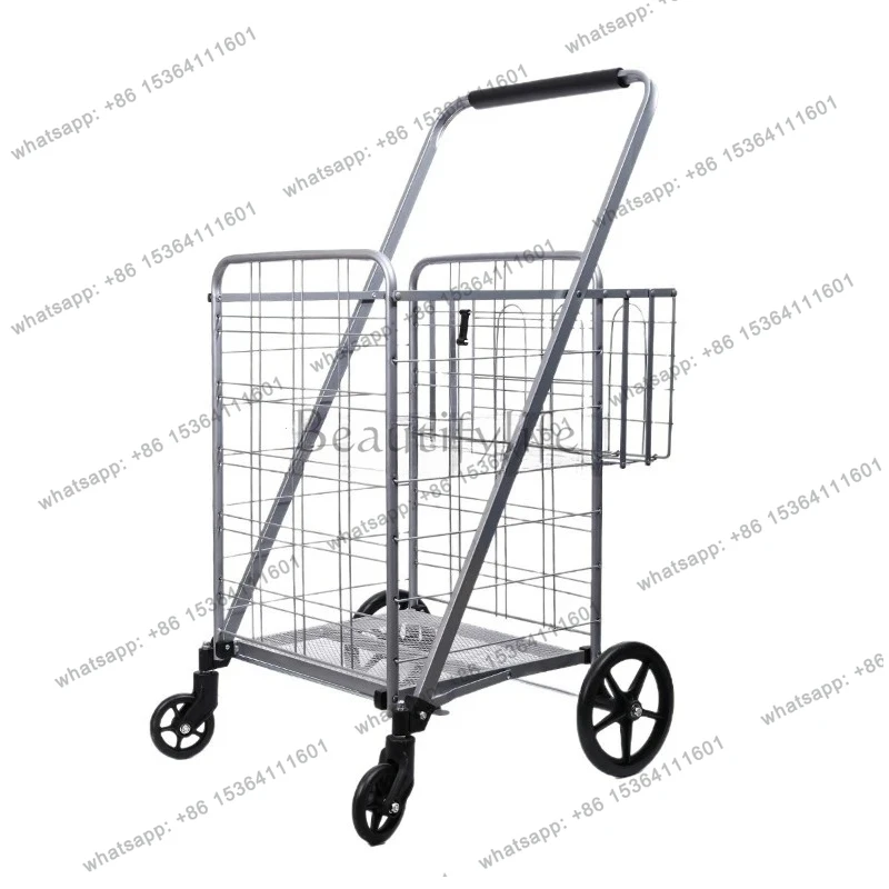 

Тележка для покупок, экспресс-портативная складная тележка для покупок, бытовая тележка, тележка с ручным тяговым прицепом