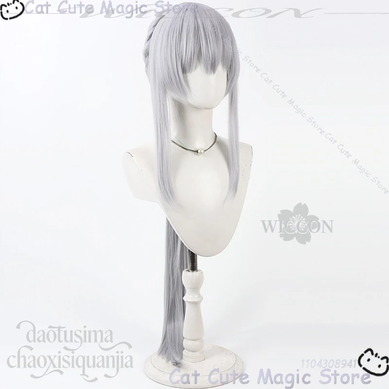 

Game O.N.G.E.K.I. Cosplay Kashiwagi Saki Silver Single Ponytail Wig JK Japanese Girls Synthetic Hair Halloween Navidad Carnaval