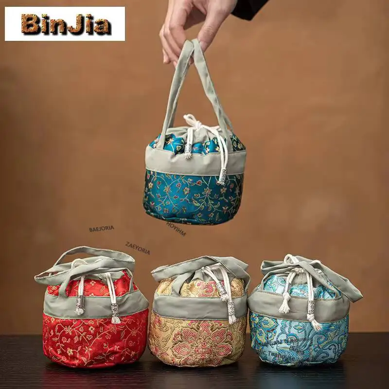 Woven Brocade Tea Cozies Handmade Te Tikonf Bundle Tea Cozy For Teapot Portable Bag Travel Tea Set Bag Tea Items Craft Supplies