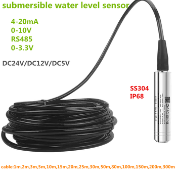 4-20mA output water level sensor 2m 3m 5m 10m 50m 100m 300m range submersible water level sensor
