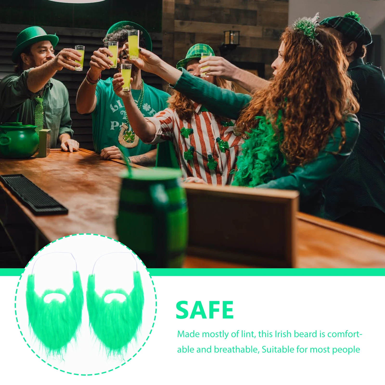 

2 Pcs and Decoration Fake St Patricks Day Beards Props Mustaches