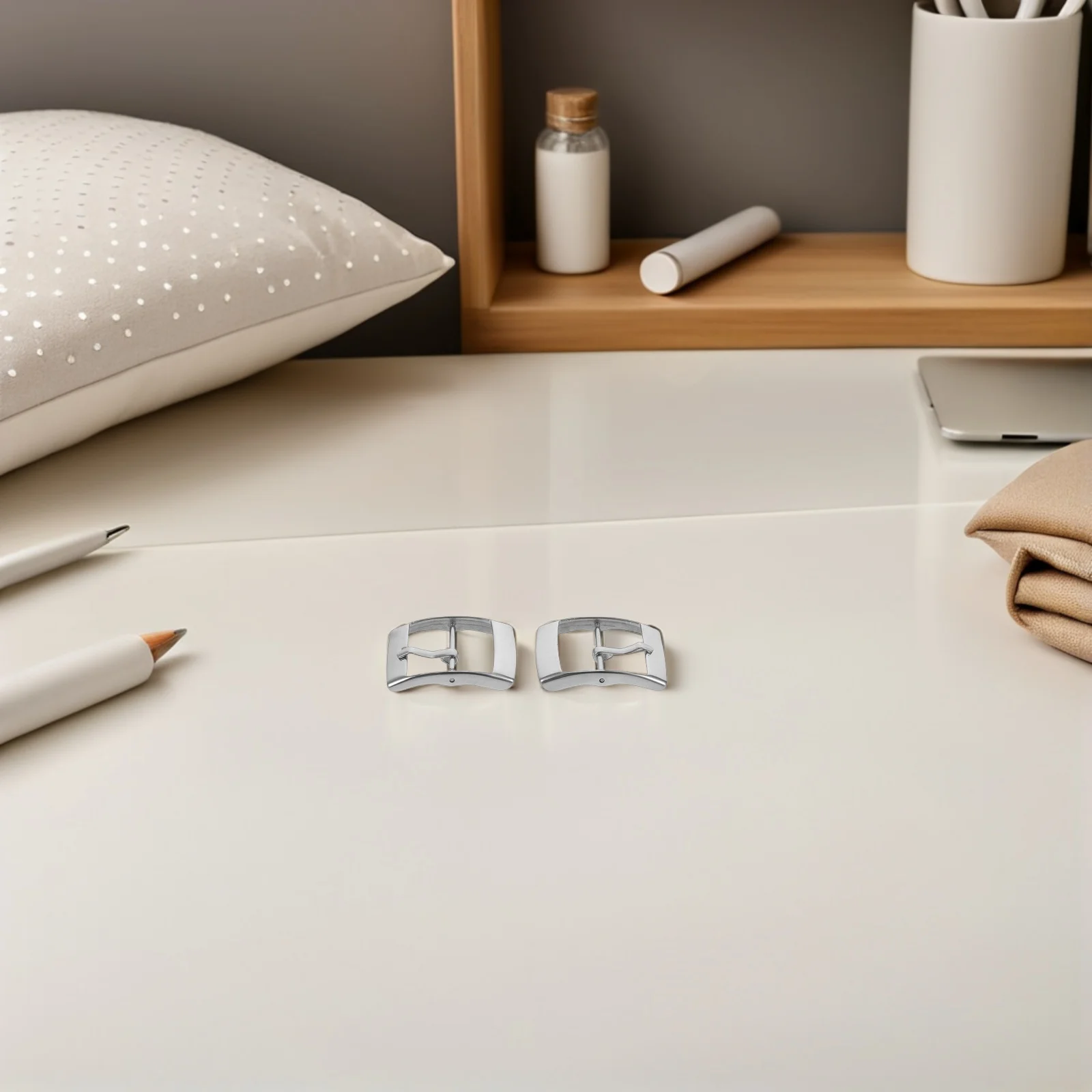 

4 Pcs Replacement Buckle Stainless Steel Metal Watch Band Fixed Strap Pin Watchband Clasp