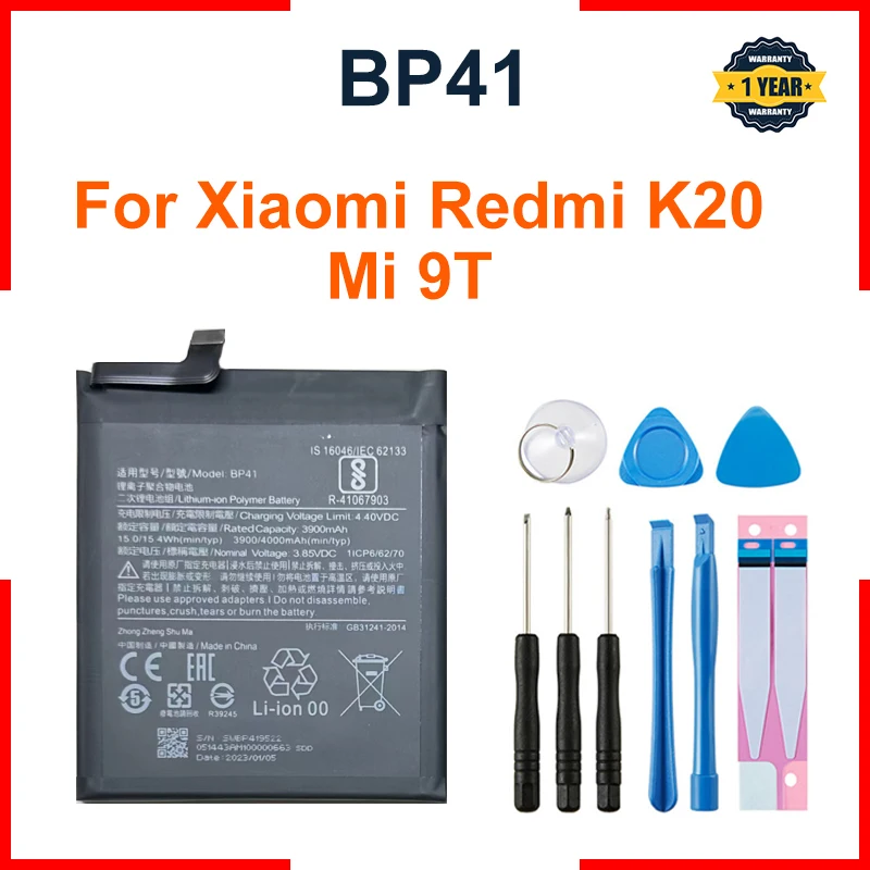 Xiao mi  BP41 4000mAh Battery For Xiaomi Redmi K20 / Xiaomi Mi 9T  BP41 Replacement Batteries +Tools